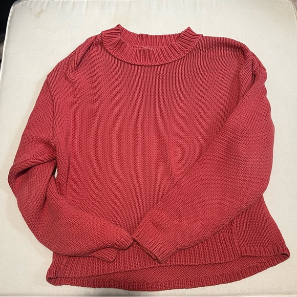 Treasure & Bond Coral Nantucket Red Cableknit Knit Fall Pullover Sweater Size S - Picture 13 of 14